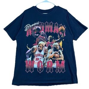 Dennis Rodman The Worm T-Shirt Chicago Bulls Retro Graphic USA Made XL